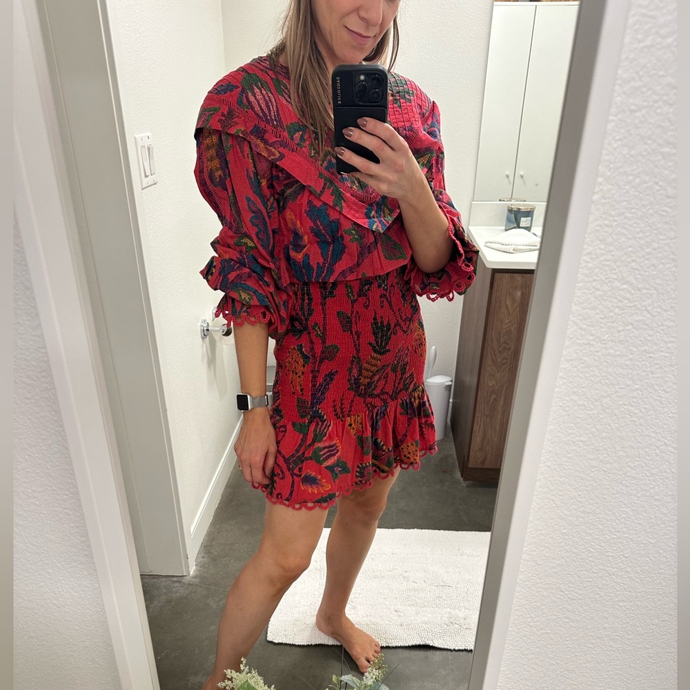 Farm Rio - Vibrant Red Patterned Dress - Picture 5 of 5